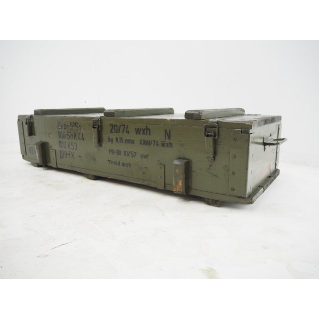 Industrial Industrial Wooden Army Crate, 1960s For Sale - Image 3 of 16