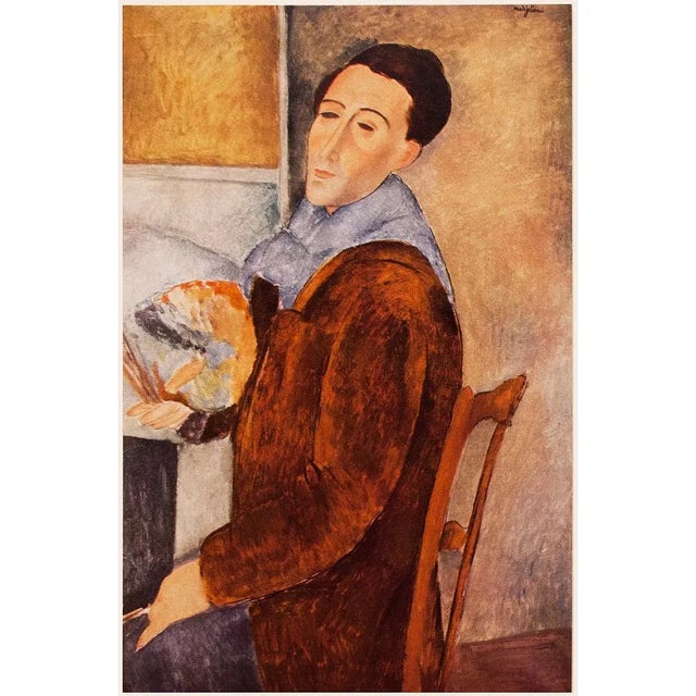 Paper 1958 After Amedeo Modigliani "Self-Portrait", First English Edition Full-Color Print For Sale - Image 7 of 8