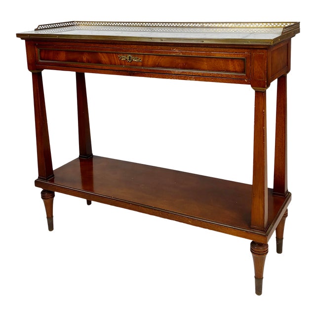 French Style Vintage Marble Top Credenza Console Table Chairish