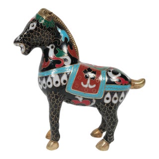 Vintage Chinese Cloisonné Horse Figure For Sale