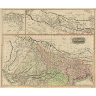 Antique Map of British India with Insets of Kabul and Nepal, 1817 For Sale