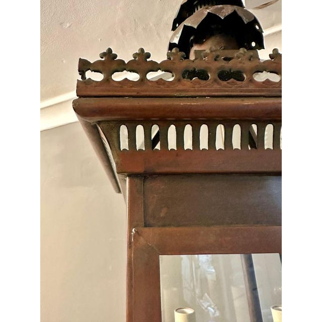 Late 19th Century English Bronze Lantern, 1900s For Sale - Image 9 of 18
