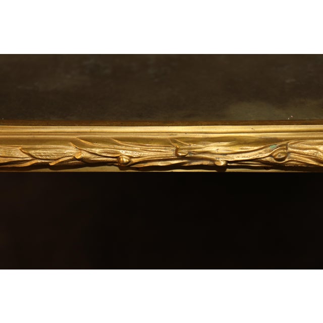 1950's Maison Bagues Bronze and Distressed Mirror Top Coffee Table For Sale - Image 10 of 12