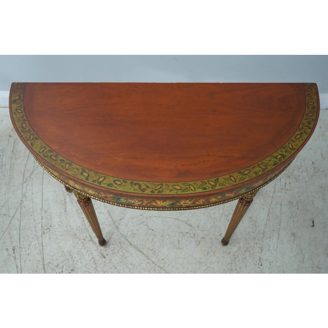 1920s Pair Irwin Vintage Paint Decorated Adams Console Tables For Sale - Image 5 of 12