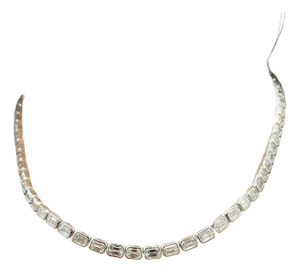 21.84 Ct Bezel-Set Emerald Cut Necklace