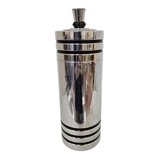 Art Deco Chrome and Black Cocktail Shaker by Chase For Sale