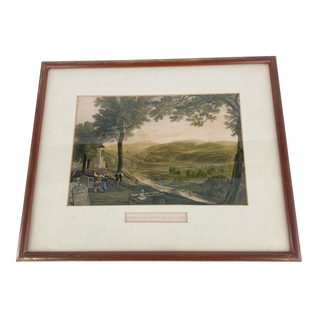 Vintage J. M. W. Turner Kirkby Lonsdale Churchyard Etching Print Framed River Lune For Sale