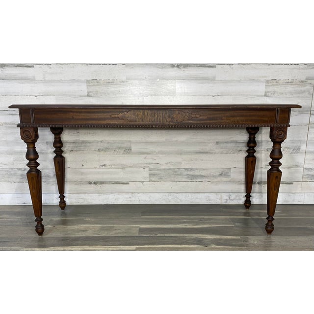 Antique Victorian Mahogany Writing Desk Library Table For Sale - Image 11 of 12