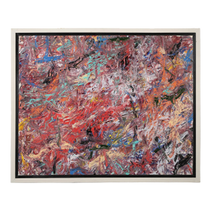 Late 20th Century Midcentury Modern Abstract Expressionist Oil on Canvas Painting, Signed Steven Jennis, American, Framed