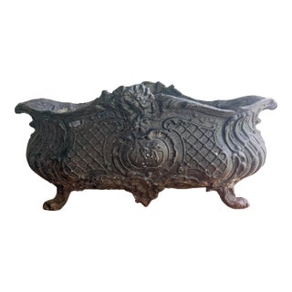19th Century French Victorian Era Cast Iron Footed Jardinere Planter For Sale