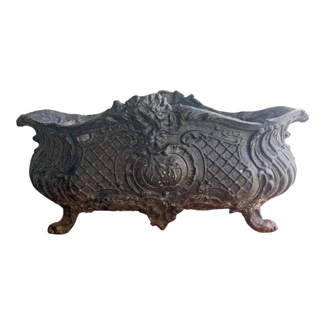 19th Century French Victorian Era Cast Iron Footed Jardinere Planter For Sale