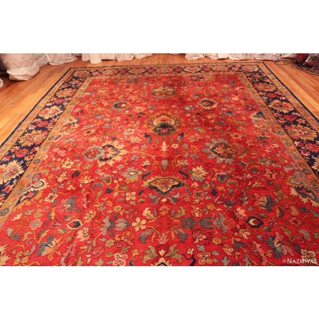 Vibrant Oversized Vintage German Hooked Rug, Country of origin: Germany, Circa date: Vintage