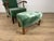 Paolo Buffa Set of Lounge Chair with Ottoman in Wood and Green Velvet by Paolo Buffa, 1950s For Sale - Image 4 of 9