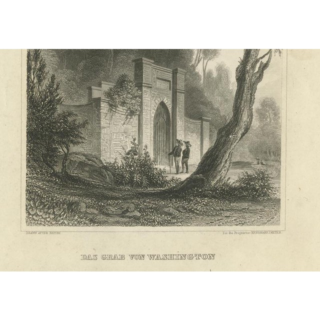 Gold Hermann Meyer, Washington's Tomb at Mount Vernon, 1850, Engraving For Sale - Image 8 of 11
