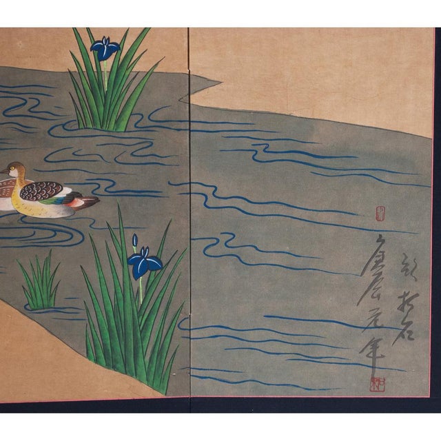 Beige 1940s Vintage Chinese Byobu Screen For Sale - Image 8 of 11