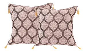 Boho Chic Turkish Trellis Chenille Ivory Silver Pillows - a Pair