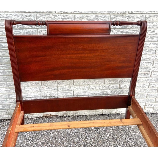 Vintage Cherry Twin Size Sleigh Bed For Sale - Image 9 of 10