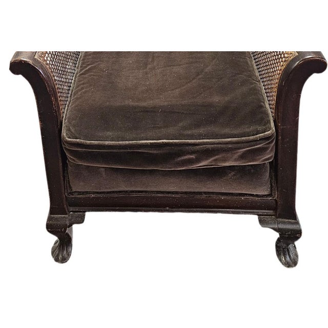 Late 19th Century Antique French Louis XV-Style Double-Caned Bergère Wingback Armchair For Sale - Image 5 of 7