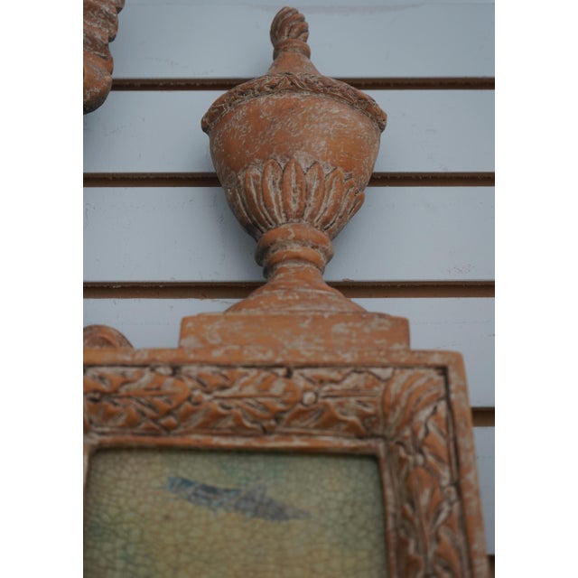 Venetian Style Ribbon Carved Top Tall Mirror For Sale - Image 9 of 12
