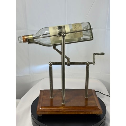 Contemporary Vintage Mechanical Wine Server Pourer With Presentation Pouring Stand For Sale - Image 3 of 17
