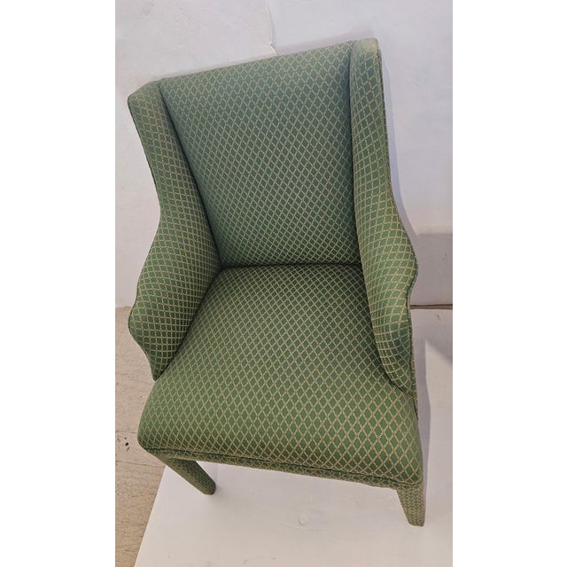 Traditional Tailored Upholstered High Back Club Chairs - A Pair For Sale - Image 3 of 8