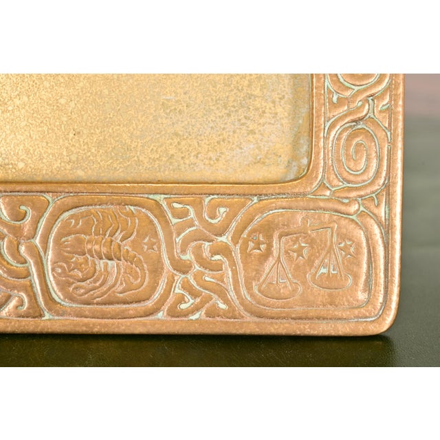 Bronze Tiffany Studios New York Zodiac Bronze Doré Desk Calendar Holder or Picture Frame For Sale - Image 8 of 14