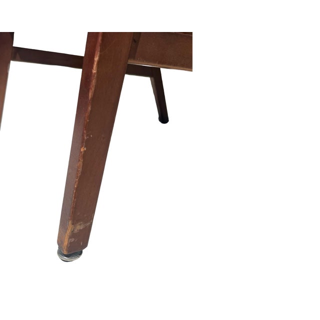Wood Vintage Mid Century Modern Gunlocke Dining Chairs 9 Available Walnut Floating Back Office For Sale - Image 7 of 12