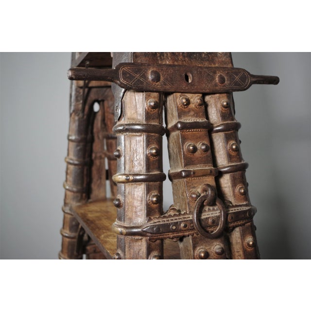 Brown Ancient Shelving in Indian Teak Wood For Sale - Image 8 of 17