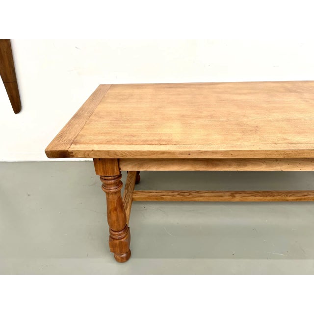 Brown Oak and Cherry Table, 1970s For Sale - Image 8 of 18