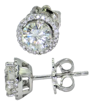 Gia Hilo Stud Natural Diamond Earring White 18k Gold - Set of 2