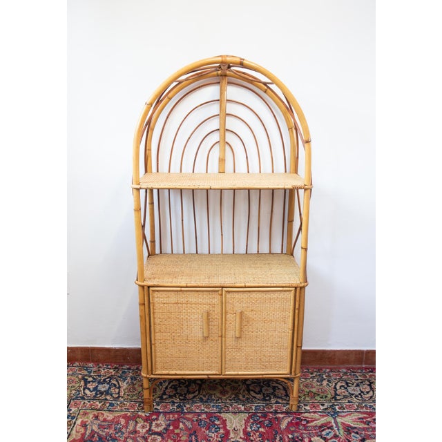 1960s Shelf with Storage in Cane and Rattan, 1960s For Sale - Image 5 of 9