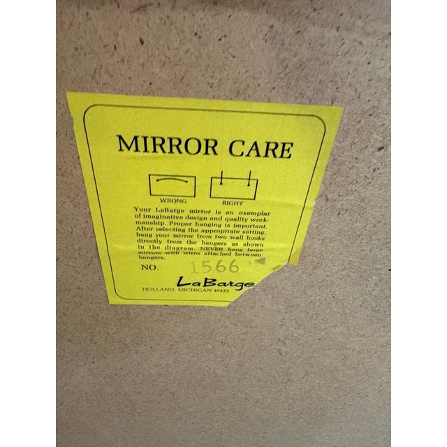 Brown 1980s Labarge Georgian Rococo Style Burl Wood Wall Mirror For Sale - Image 8 of 10