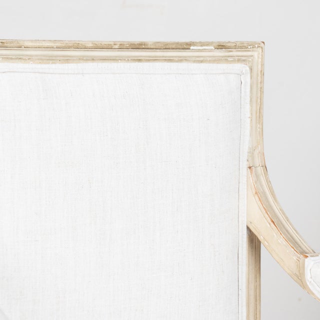 Pair, White Swedish Gustavian Armchairs, 19th Century For Sale - Image 11 of 18