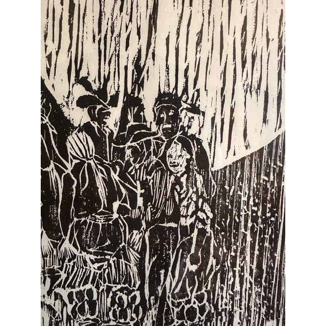 1986 Ruthe Blalock Jones “Oklahoma Stomp Dance” Original Signed Native American Woodblock Print, Limited Edition 12/40 For Sale - Image 14 of 18