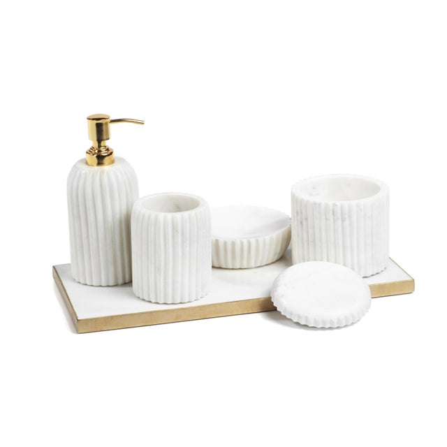 Contemporary Mannara 4" Tall Marble Lidded Container For Sale - Image 3 of 4