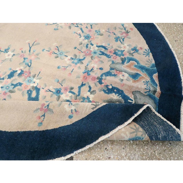 Textile Galerie Shabab Collection Mid-20th Century Chinese Art Deco Oval Accent Rug For Sale - Image 7 of 8