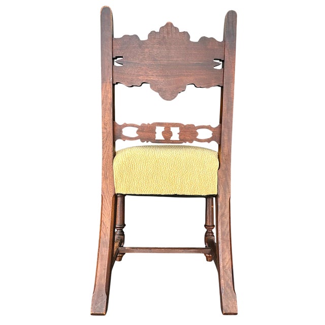 1920s Baker Furniture Attributed 1920s Antique Carved Walnut Renaissance Revival Dining Chairs With New Kravet Seat Upholstery - Set of 4 For Sale - Image 5 of 8