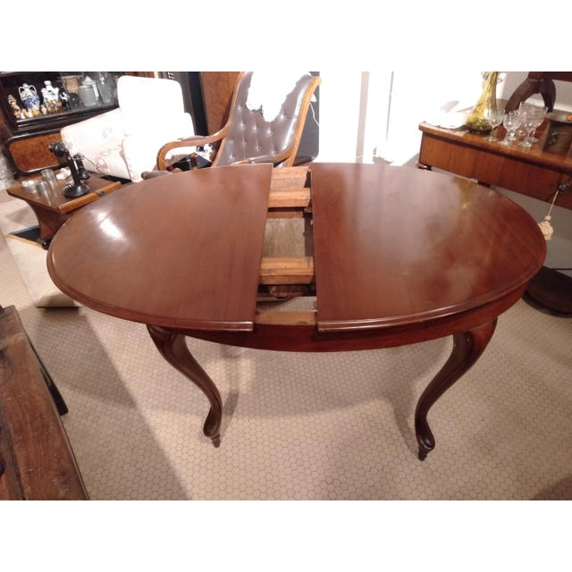 Extendable Oval Table in Mahogany with Legs in Cabriolè by Luigi Filippo For Sale - Image 9 of 11