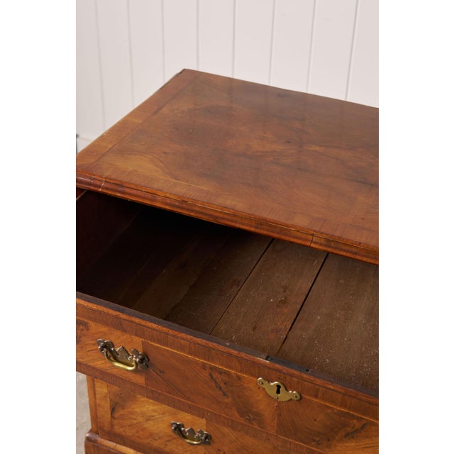19th Century Walnut Crossbanded 3-Drawer Chestv For Sale - Image 12 of 12