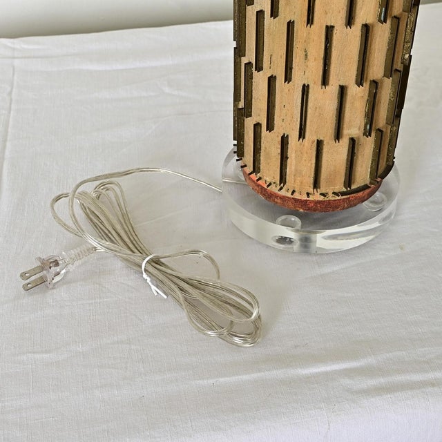 Vintage Lamp Made From Wallpaper Ink Roller For Sale - Image 4 of 10