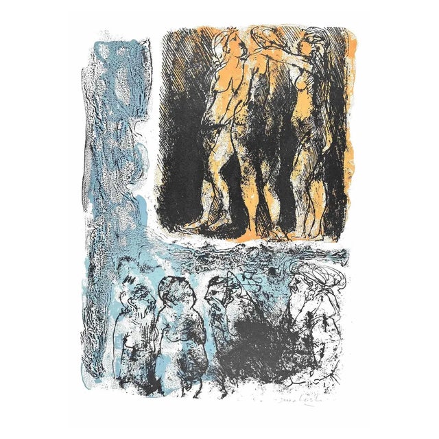 Carlo Mattioli, Bathers, Original Etching, 1970s For Sale