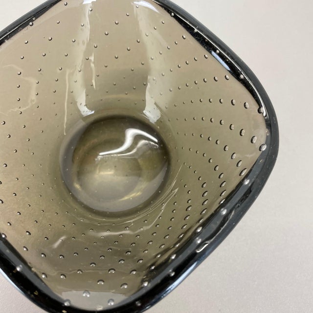 Green Glass Bullicante Bowl or Ashtray attributed to Venini, Italy, 1970s For Sale - Image 10 of 18