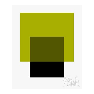 The Interaction of Black and Leaf Green Fine Art Print 30" X 40" by Liz Roache For Sale