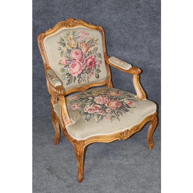 Pair Antique French Louis XV Style Aubusson Armchairs For Sale - Image 14 of 14