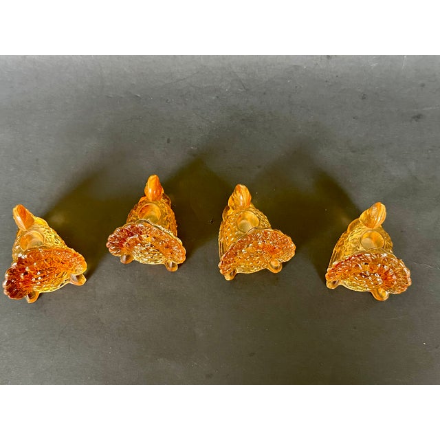 Amber Glass Turkey Candlestick Holders Thanksgiving Decor For Sale In New York - Image 6 of 13