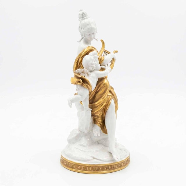 Cappè Giuseppe, Allegory of Music and Poetry Two Porcelain Figures, 1960s, Porcelain, Set of 2 For Sale - Image 4 of 11