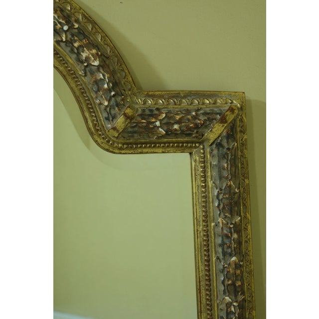 Large Arch Top Decorator Gold Pier Mirror For Sale - Image 4 of 8