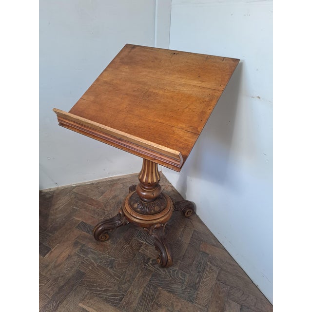 Victorian Walnut Tilting Reading Stand, 1860 For Sale - Image 9 of 9