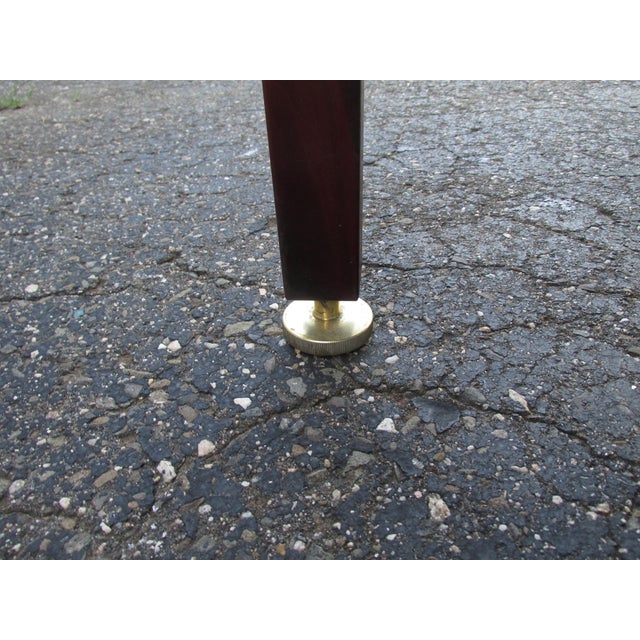 Wood Mid Century Round Three Legged Dining Table in Walnut by Jens Risom For Sale - Image 7 of 10