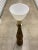 Mid-Century Modern Tall Walnut & Cork Table Lamp For Sale - Image 9 of 13